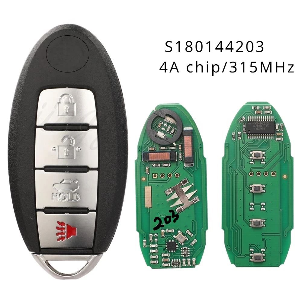 

S180144203 Smart Car Key 3+1B 315MHz 4A Chip for Infiniti Q50 2013 2014 2015 KR5S180144203