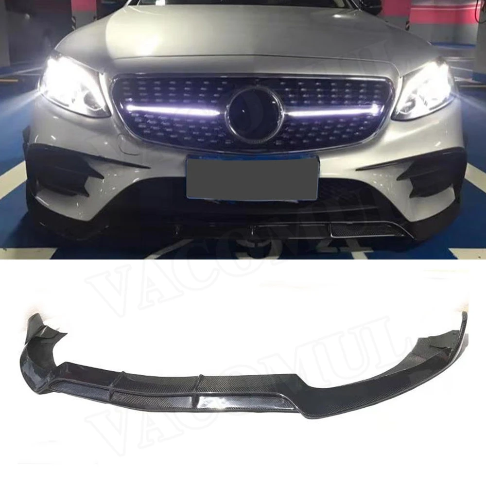 Carbon Fiber Front Bumper Lip Body Kit Spoiler for Benz E Class W213 E200 E300 E63 Sport 2017 2018 + Car Styling B style