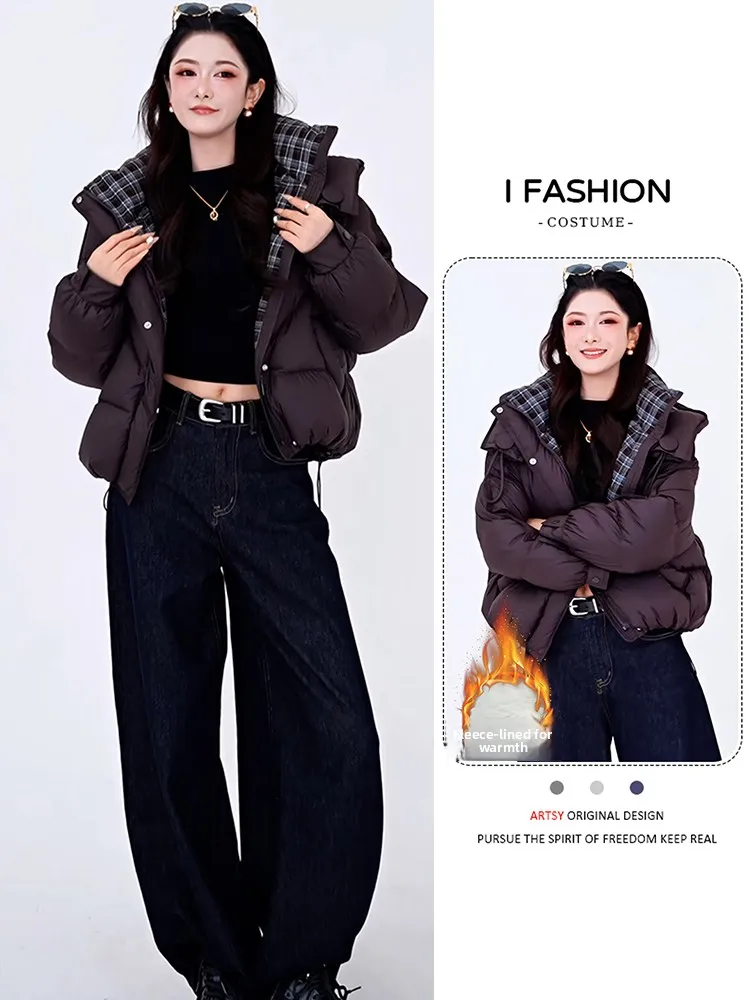 

Утепленная женская хлопковая куртка уникального дизайна, теплая, свободного кроя, на молнии, в корейском стиле