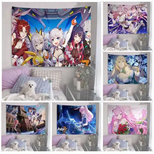 

Game Honkai Impact 3rd Tapestry Colorful Tapestry Wall Hanging Bohemian Wall Tapestries Mandala Wall Hanging Sheets
