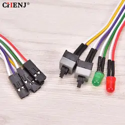 Cable de alimentación de placa base ATX PC Compute, 2 interruptores de encendido/apagado/reinicio con luz LED de 68cm