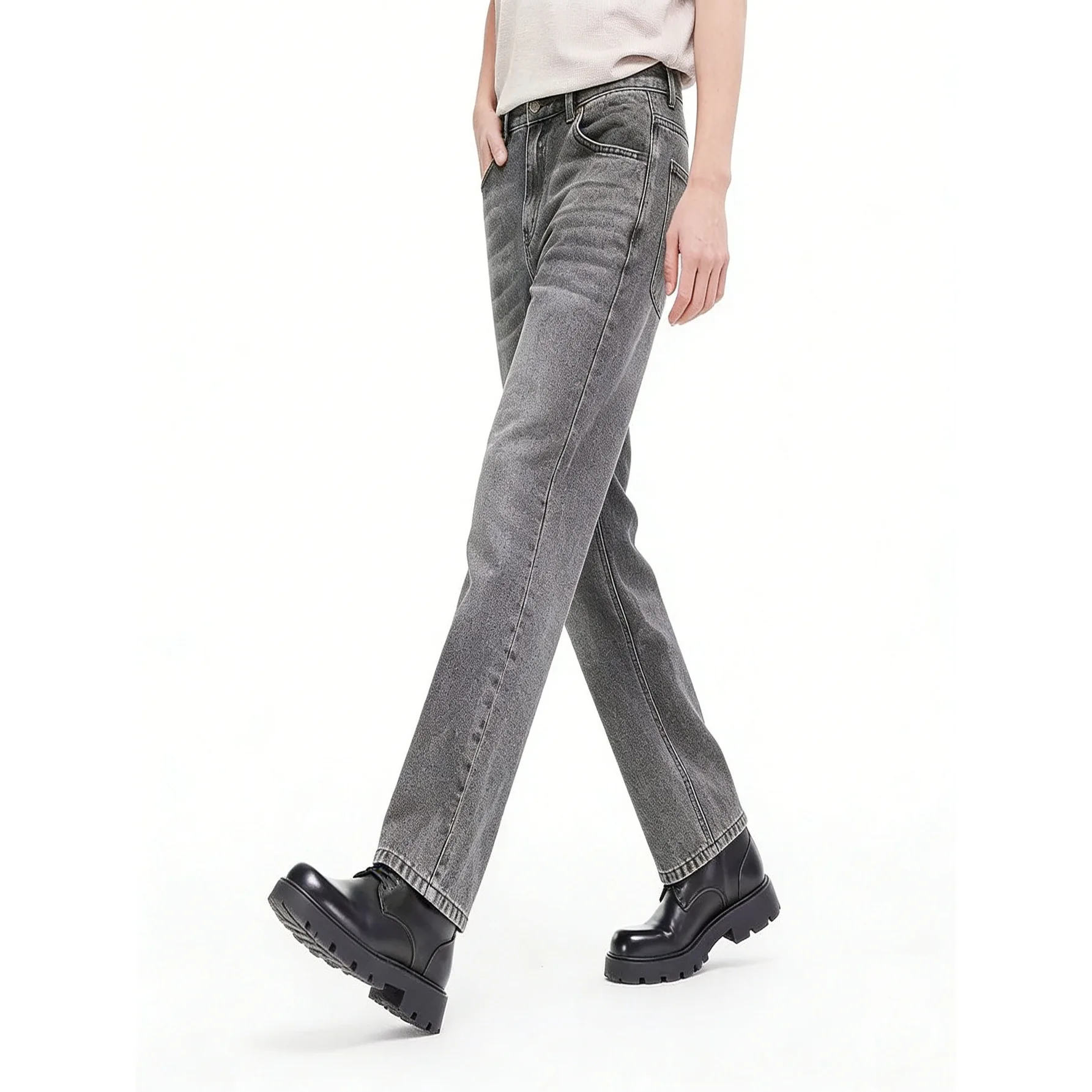 Gray Tight Denim Jeans For Man Slim Fit Y2k Drip Original Unisex Pants No accessories or belts included