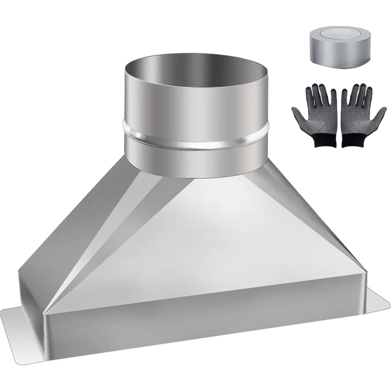 HRBAJ-4 "diâmetro x 10" comprimento kit de ventilação de microondas com 3-1/4 "de aço galvanizado retangular para transição de duto redondo para conexão du