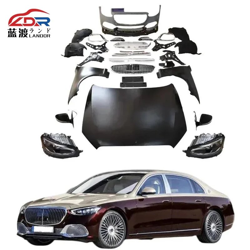 For 2005-2013 Mercedes S-class W221 facelift to W223 Maybach Body Kit 1:1 Modification High Quality High Quality LED lights