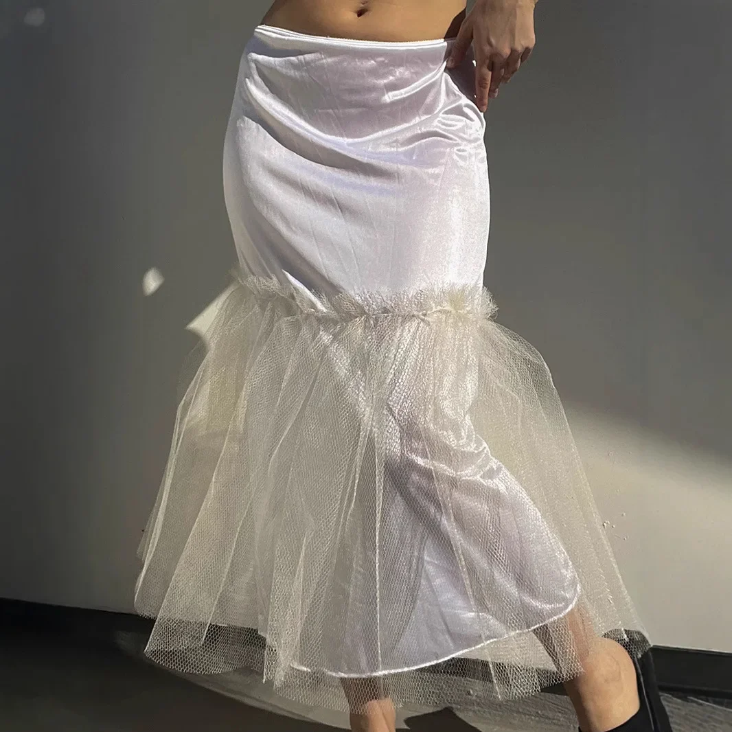 Frühling Ins Neue Mesh Perspektive Spleißen Sexy Spicy Girl Halb Rock