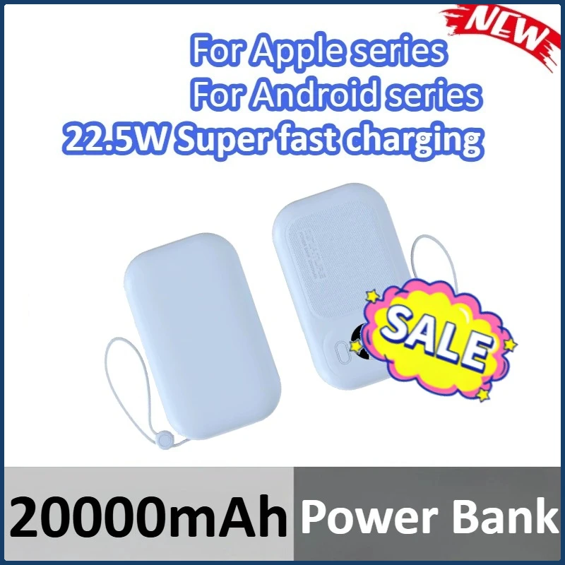 

With Built-in Cable 22.5W Fast Charging Power Bank For Samsung For iPhone For Xiaomi For Huawei 20000mAh