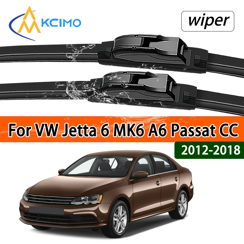 

Высокопроизводительные бесшумные щетки стеклоочистителя (2 шт.) для VW Jetta 6 MK6 A6 Passat CC 2012-2018, всесезонные, обеспечивающие четкую видимость