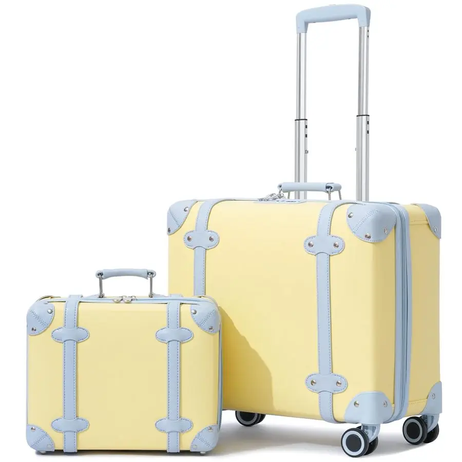 

Luggage Set with Wheels, Retro Suitcase, Travel Trunk Set, Stylish Vintage Luggage Set for Women and Men