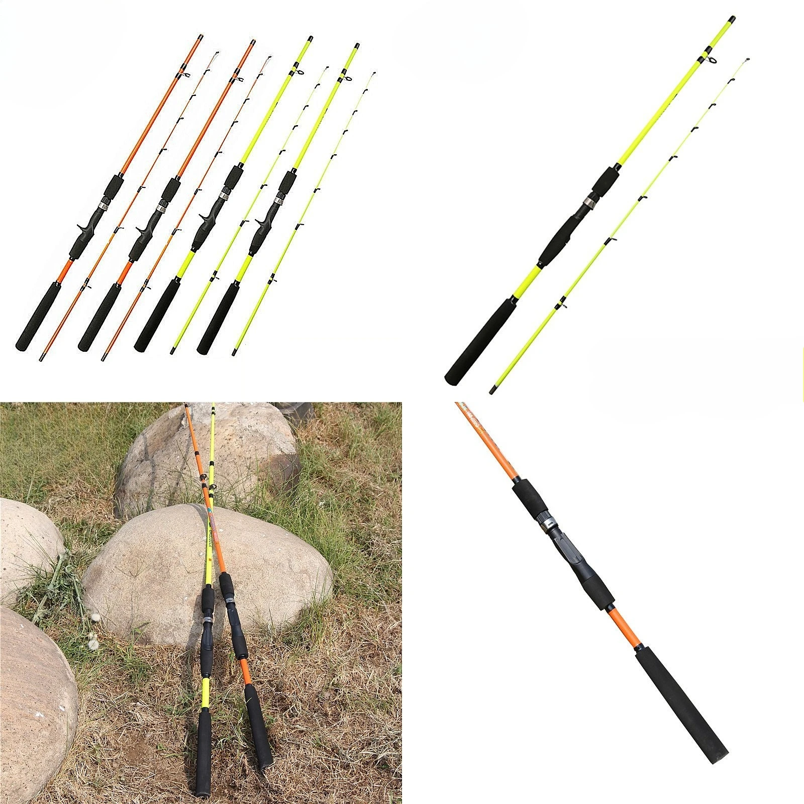 Portable Telescopic Fishing Rod 1.6m 1.8m 2.1m Spinning Casting Sea Boat Heavy Duty Bass Fishing