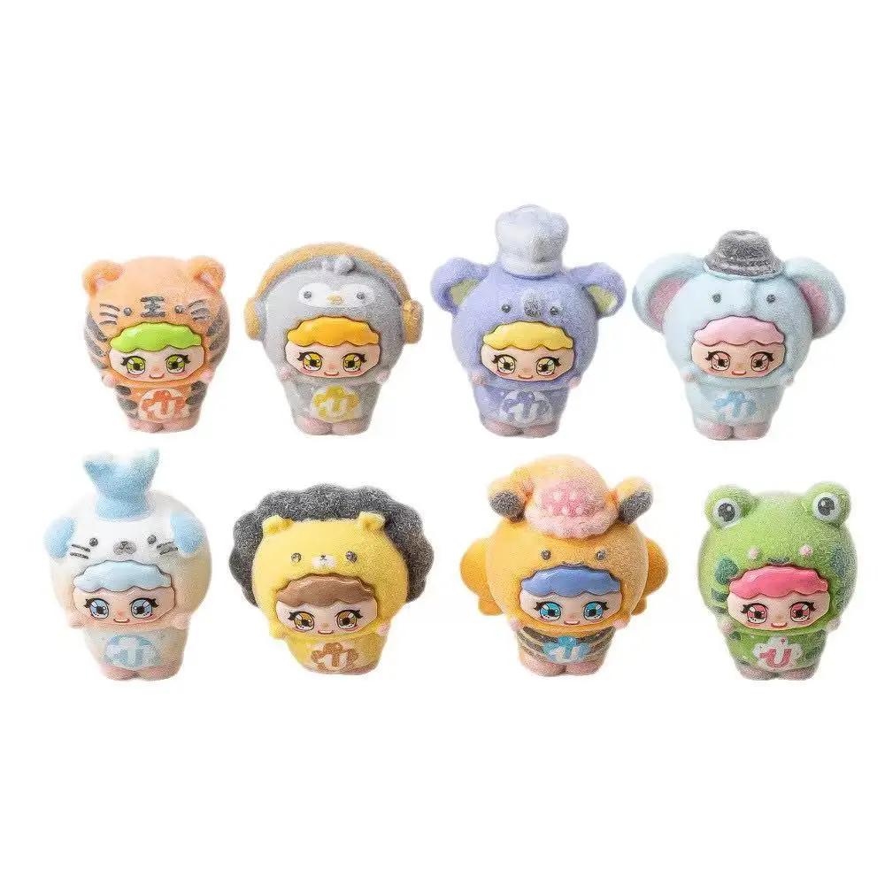 

Флокированные фигурки животных из смолы, слепая сумка, милый кулон «сделай сам», брелок, игрушка, украшение для рабочего стола, игрушки из смолы