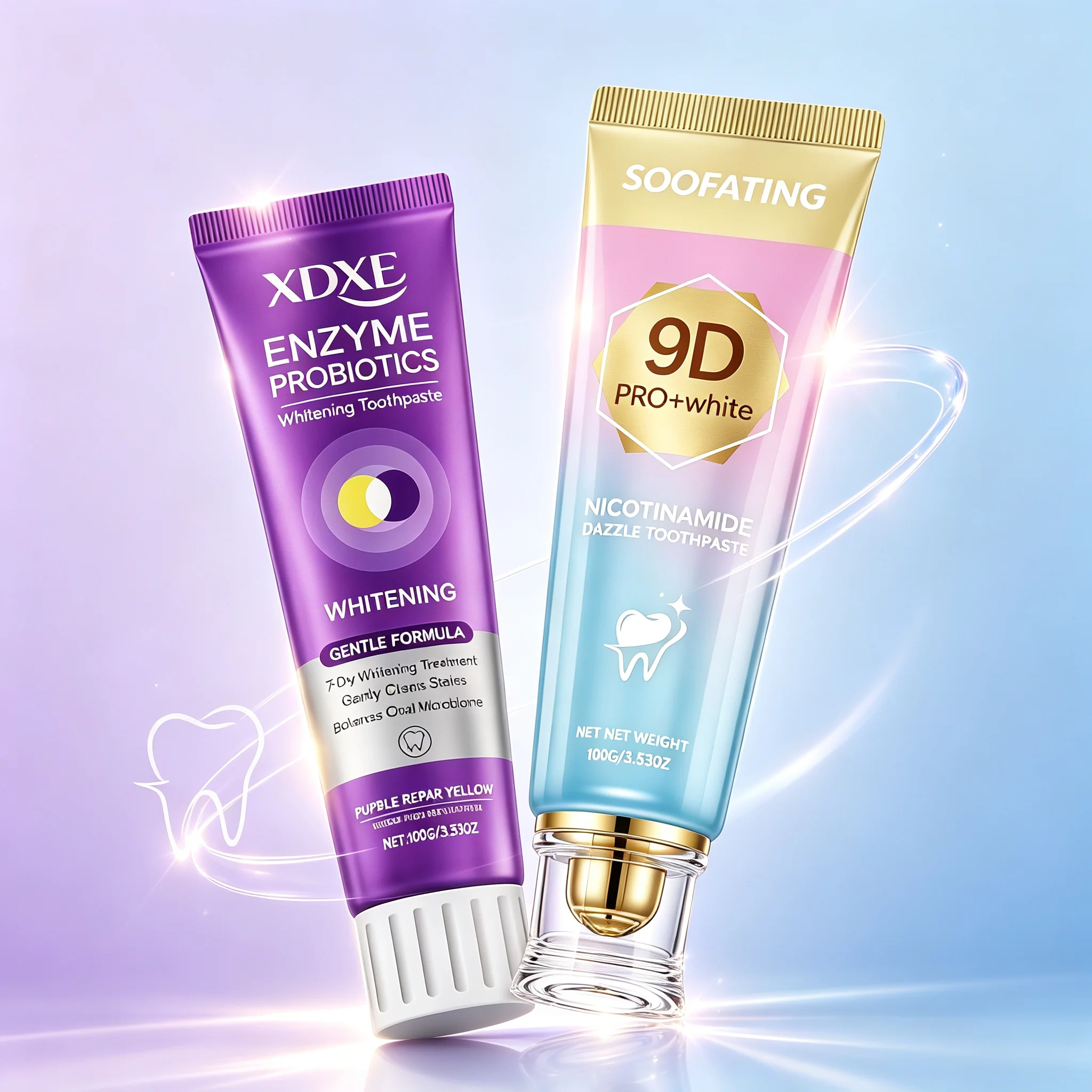 歯のホワイトニング用パープル歯磨き粉、酵素プロバイオティクス - Teeth Whitening Enzymes のレビューと価格