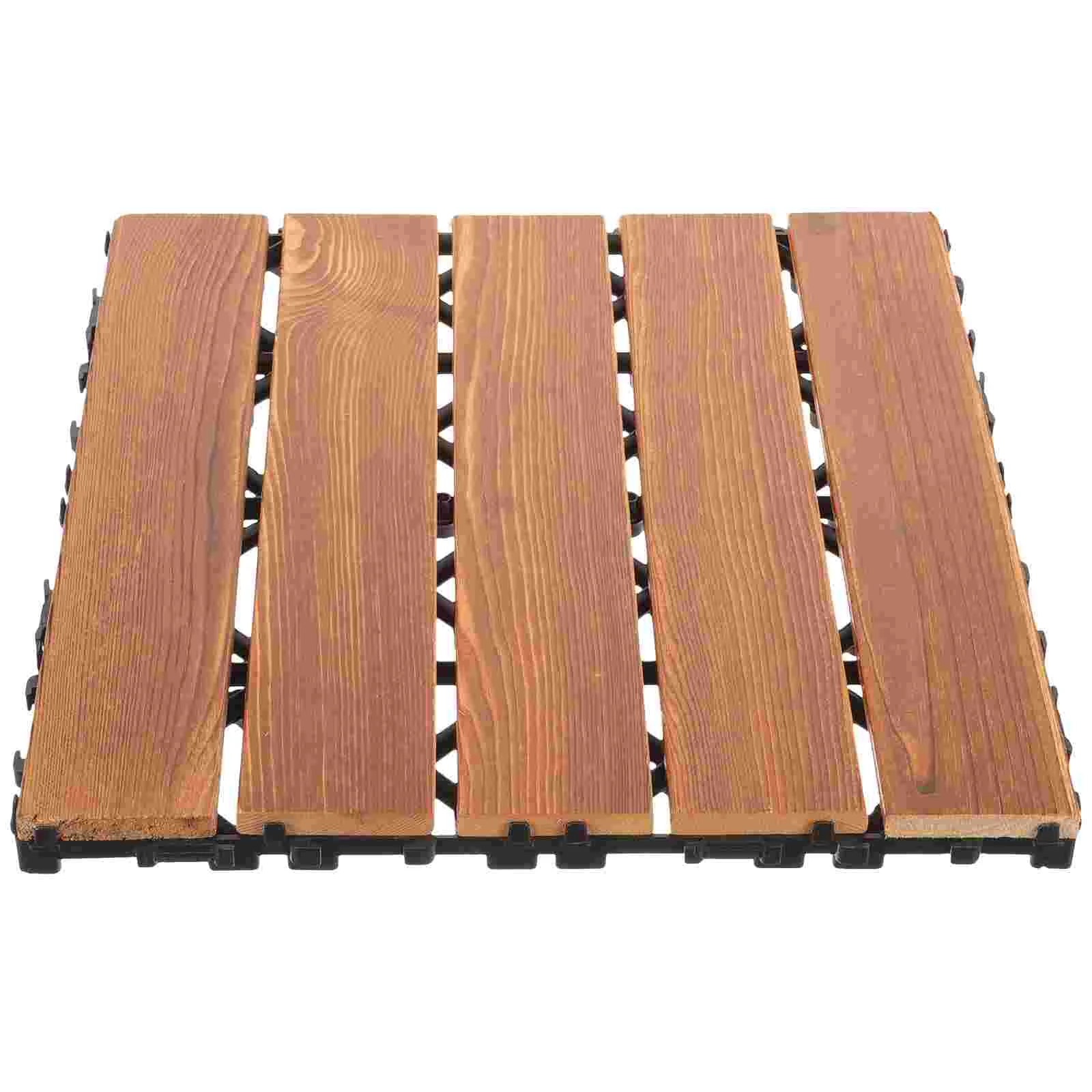 

Four-strip Wood Brushing with Wax Oil Patio Tiles Outdoor Interlocking Floor for Flooring Plastic Wooden outside Walkway