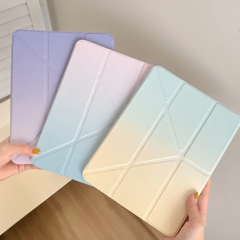 

Градиентный раскладной Y-образный чехол для планшета для Ipad 10 7 8 9 Th Air 6 5 4 Pro 11 13 12,9 дюймов M2 M4 Pro12.9, противоударный защитный чехол