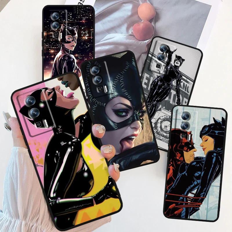 Film C-Catwoman Sexy For Xiaomi Redmi 9A 9C 9AT 10C 9 9T 10 12C 13C A3 12 K60 A1 K50 K40 5G Black Back Phone Case