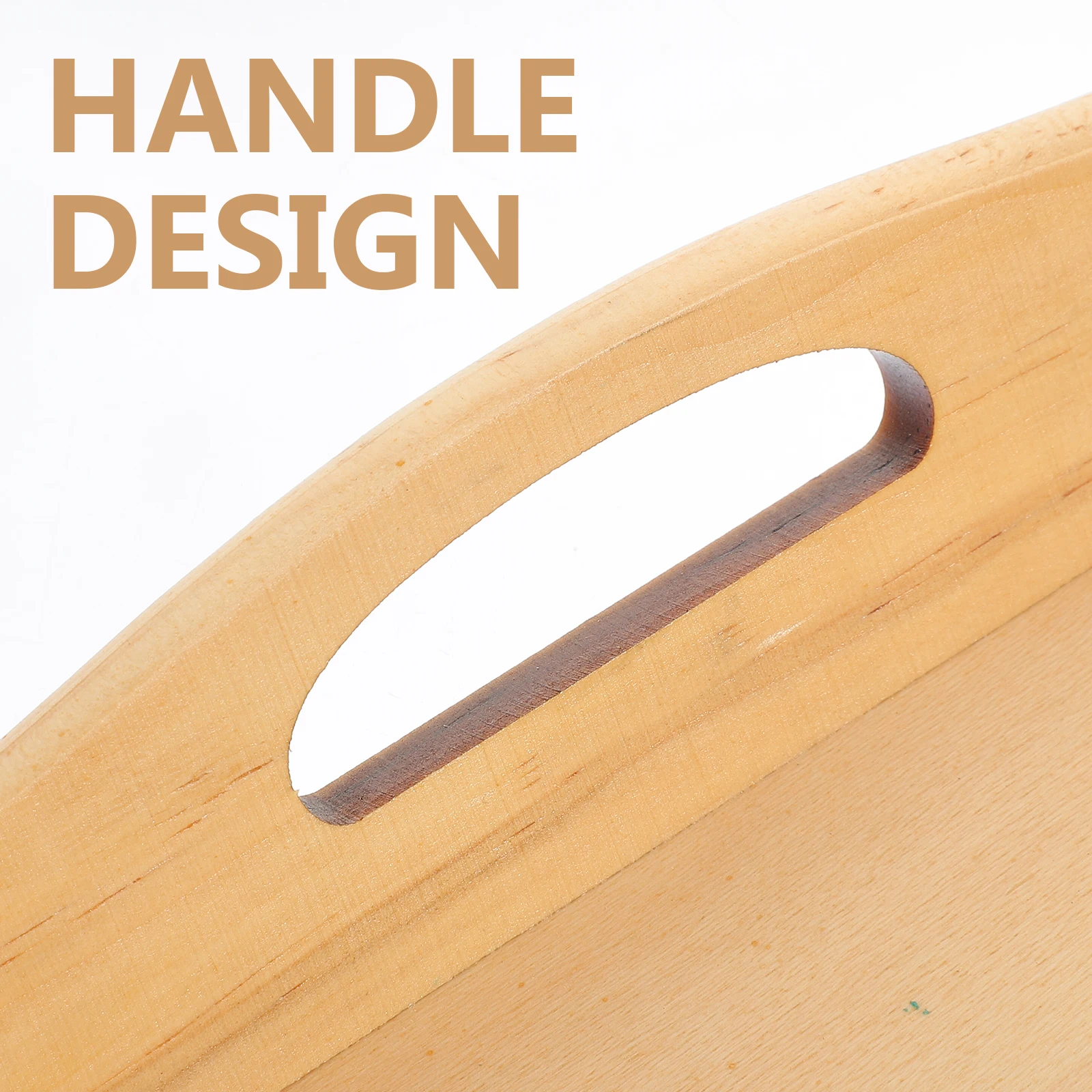 

Solid Wood Double Ear Tray Small Serving Food Dinner Plate Fruit Kitchen Wooden Dessert