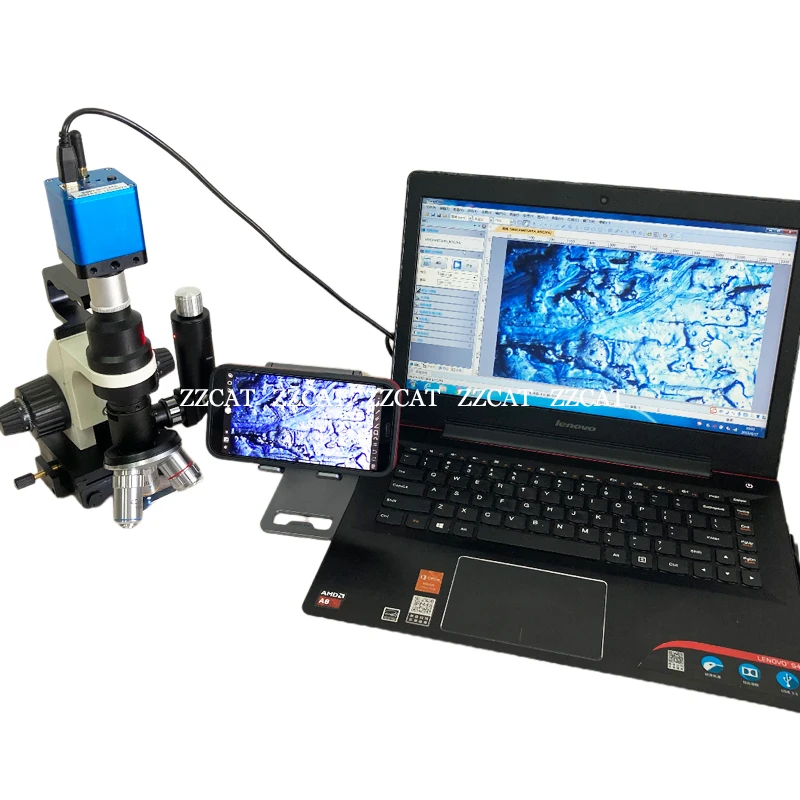 Multi Objective Polarizing Metallographic Microscope Hand Held Portable Metallurgical Microscope for Metal Alloys Appraisal