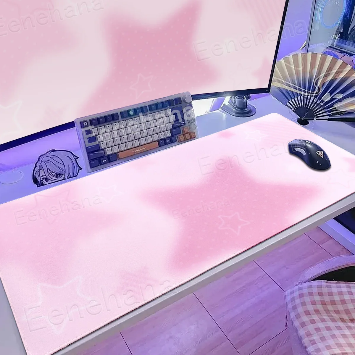 Nowa Podkładka Pod Mysz Bule Pink Star Duża Podkładka Pod Klawiaturę Gamingową PC Rozszerzona XXL 40X90CM Akcesoria Kawaii Prosty Styl Uroczy Wystrój Biurka — zdjęcie produktu 3