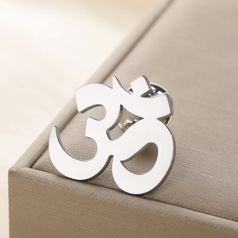 Dawapara Sanskrit Symbol Om Aum Ohm Brosche Yoga Schmuck Hindu Spirituelles Amulett Edelstahl Anstecknadeln – Detail 10