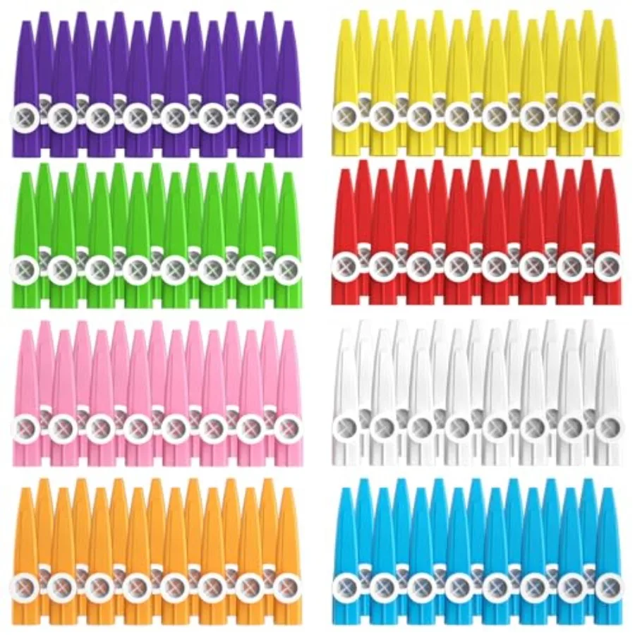 120 pcs 8 Colors Plastic Kazoos Musical Instruments for kids, Operation Christmas Child Shoebox Bulk Items, Perfect for Fun Gat