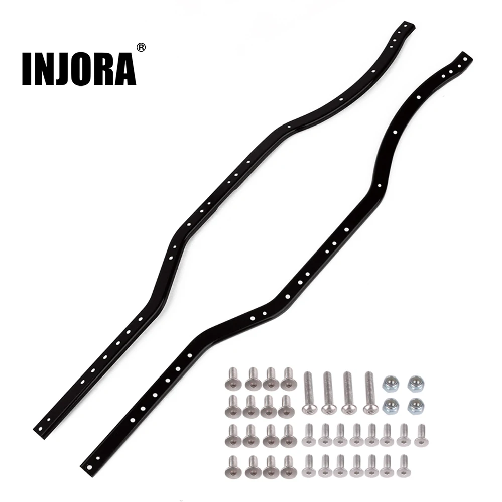 INJORA 2PCS Metal Black/Red Girder Side Frame Chassis for RC Crawler SCX10 & SCX10 II 90046 90047