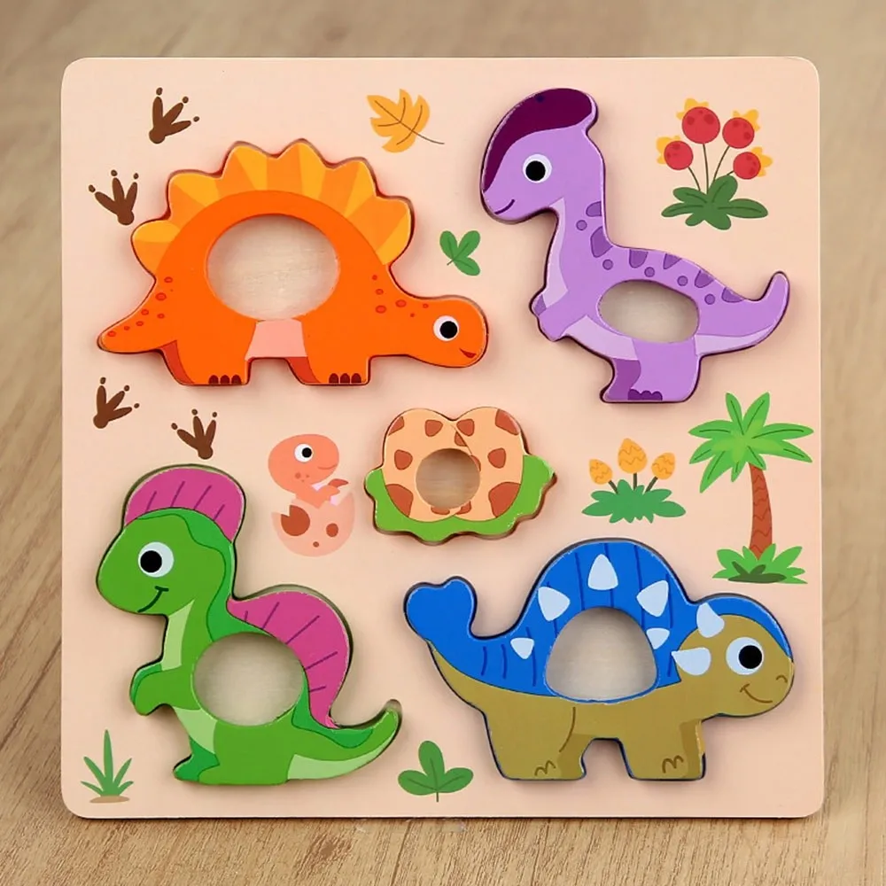 

New 3D Wooden Puzzles Safe Cute Animal Series Animals Cognitive Jigsaw Puzzle Portable Intelligence Puzzle Children