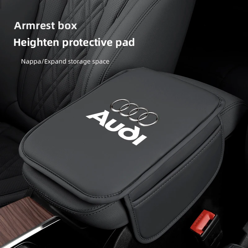 Car Armrest Mat Center Console Leather Protection Cushion For Audi Sline A1 A3 A4 A5 A6 A7 A8 B8 B9 B6 C6 Q2 Q3 Q5 Q7 Q8 TT S3