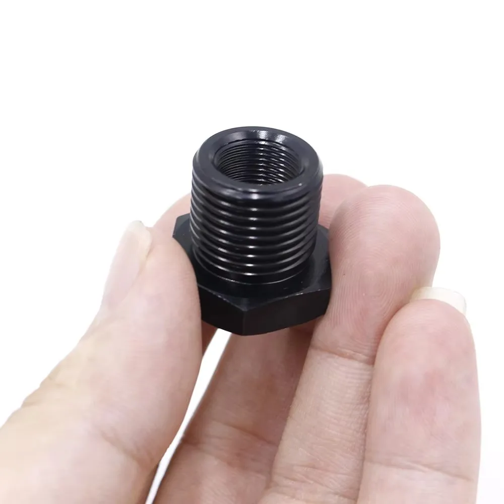 Aluminum Car Auto Oil Filter Threaded Adapter Size 1/2-28 to 3/4-16 13/16-16 3/4 NPT Automotive Thread Screw Mount Black images - 6