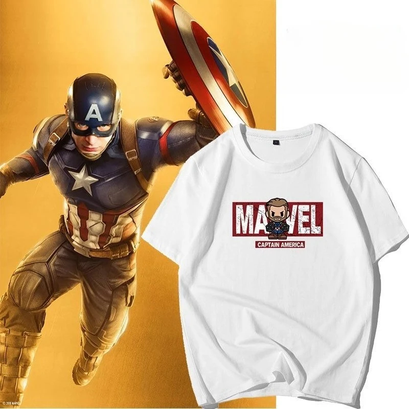 

Avengers 4 Marvel 10th Anniversary Short Sleeve T-Shirt, Iron Man Spider-Man Deadpool Graphic Tee Unisex Casual Summer Wear