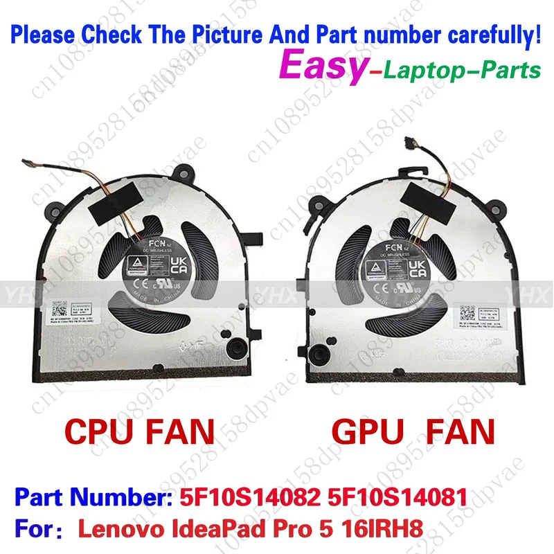 

GYX New For Lenovo IdeaPad Pro 5 16IRH8 CPU Cooling Fan 5F10S14082 5F10S14081 Fast delivery