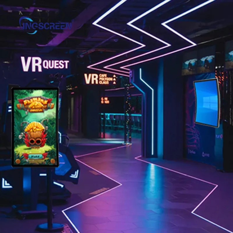 Ingscreen Monitor Gaming Komputer PC 32 Inci Tipe C Layar LCD Melengkung Monitor Layar Non Sentuh Melengkung