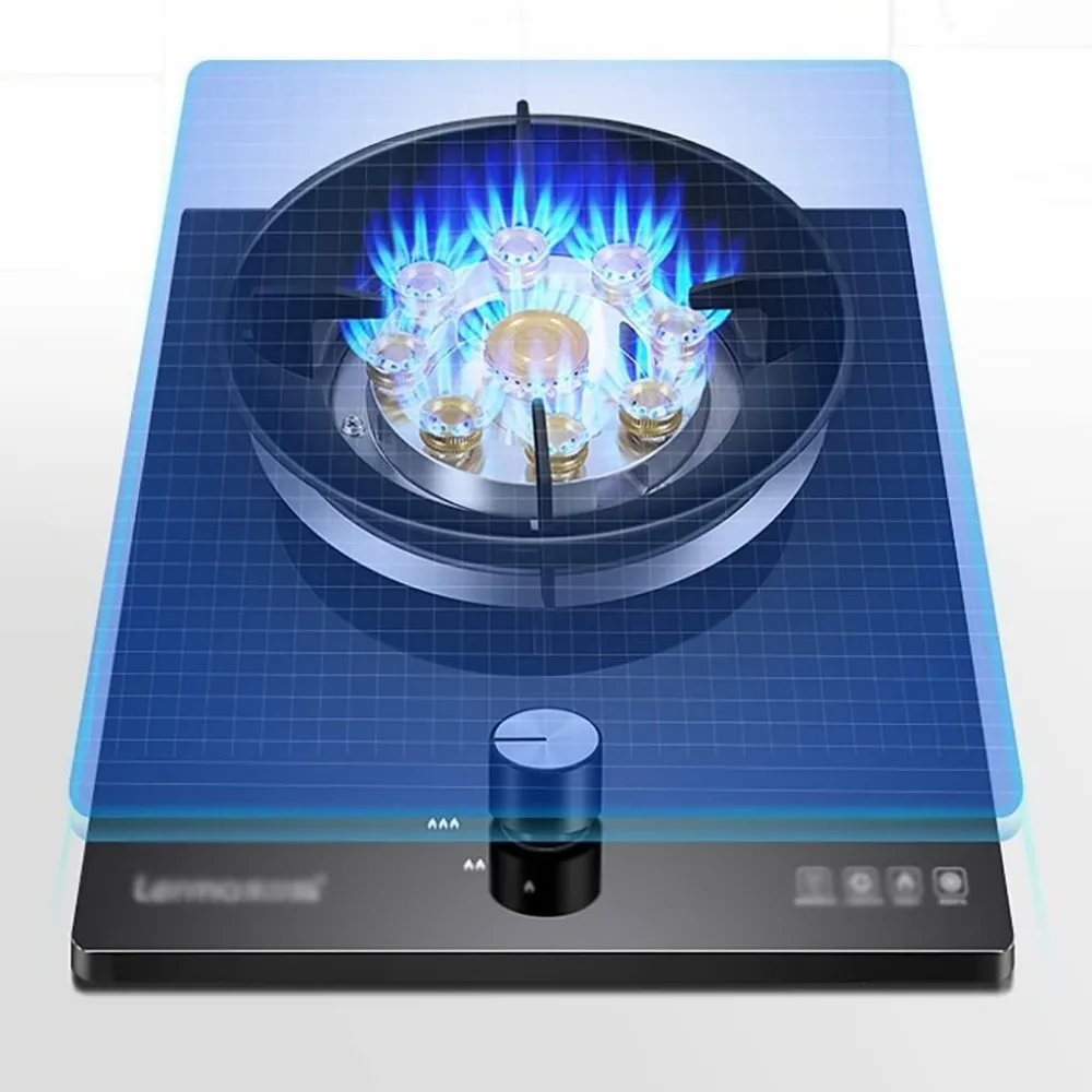Burners Gas Hob Portable Home Kitchen Gas Hob，Built In Gas Hob 1 Burner With FFD/FSD,Black Glass(Gloss)，Easy To Clean [Energy Cl