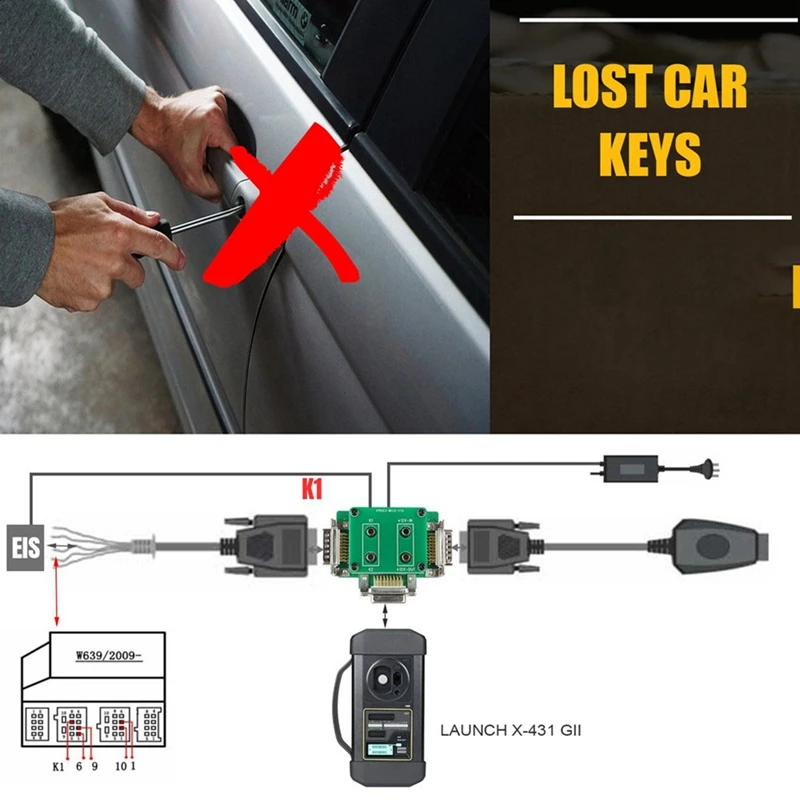 Imagem -06 - Adaptador Anti-roubo Verde para Mercedes Benz Giii X431 Mcu3 Ecu Tcu Lido Todas as Chaves Perderam o Jogo Programação do X-prog3 Key