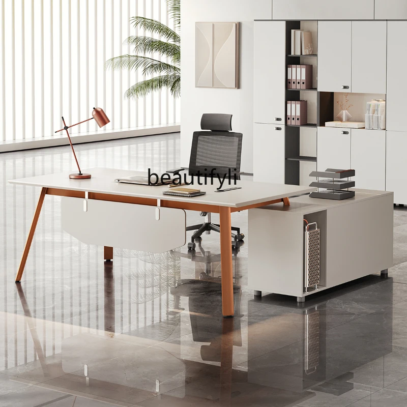 Office Boss Office Desk President Executive Desk Simple Modern Computer Table and Chair Combination New