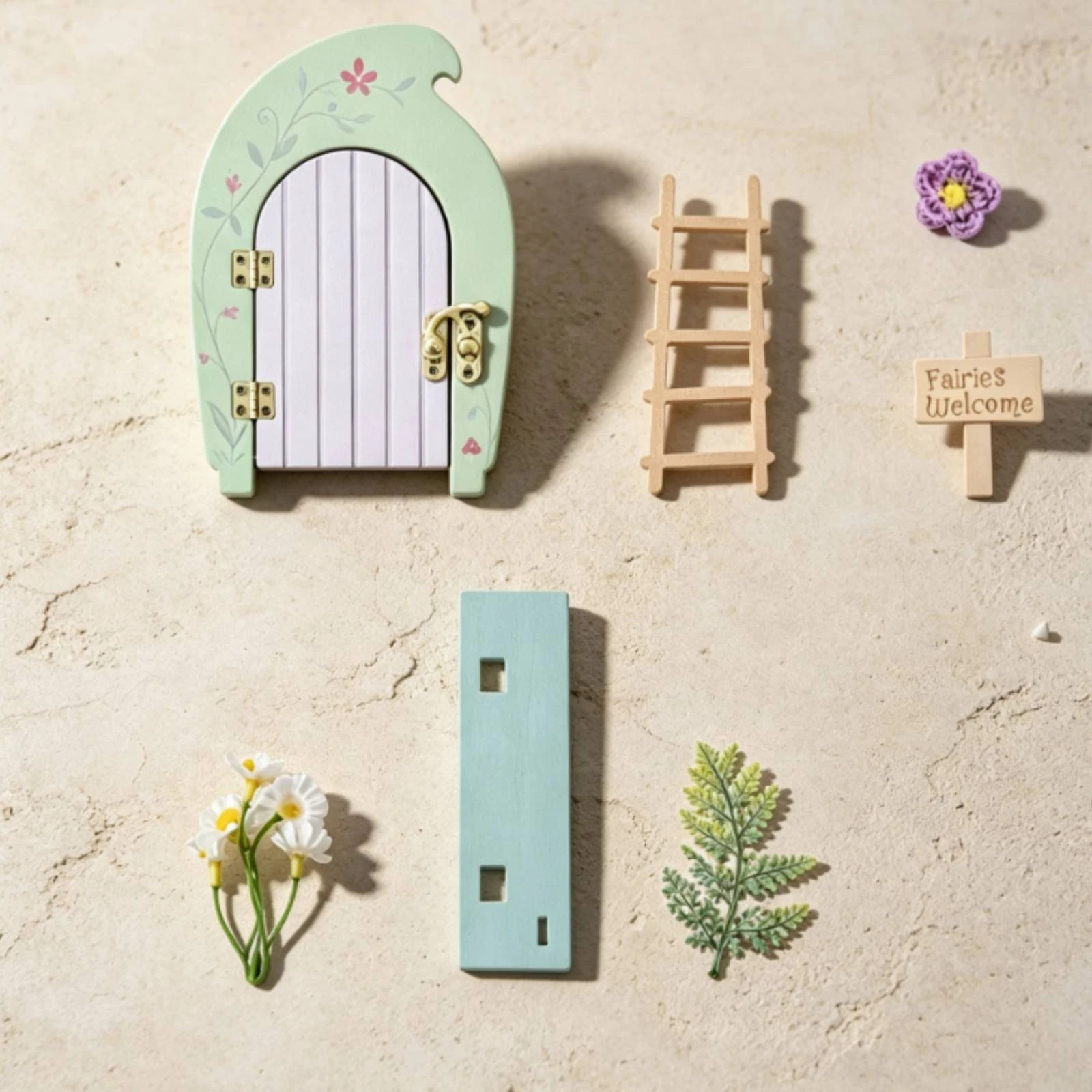 Fairy Door Whimsical Fairy Door with Ladder Decor Cute Cottagecore for Bookshelf, Windowsill