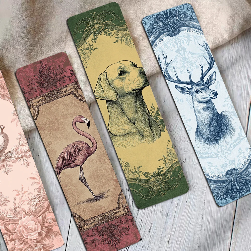 30PCS Antique Photo Frame Animal Bookmark Laptop Luggage DIY Reading Style Book Landscape Gift Cards Creative Bookmarks ﻿