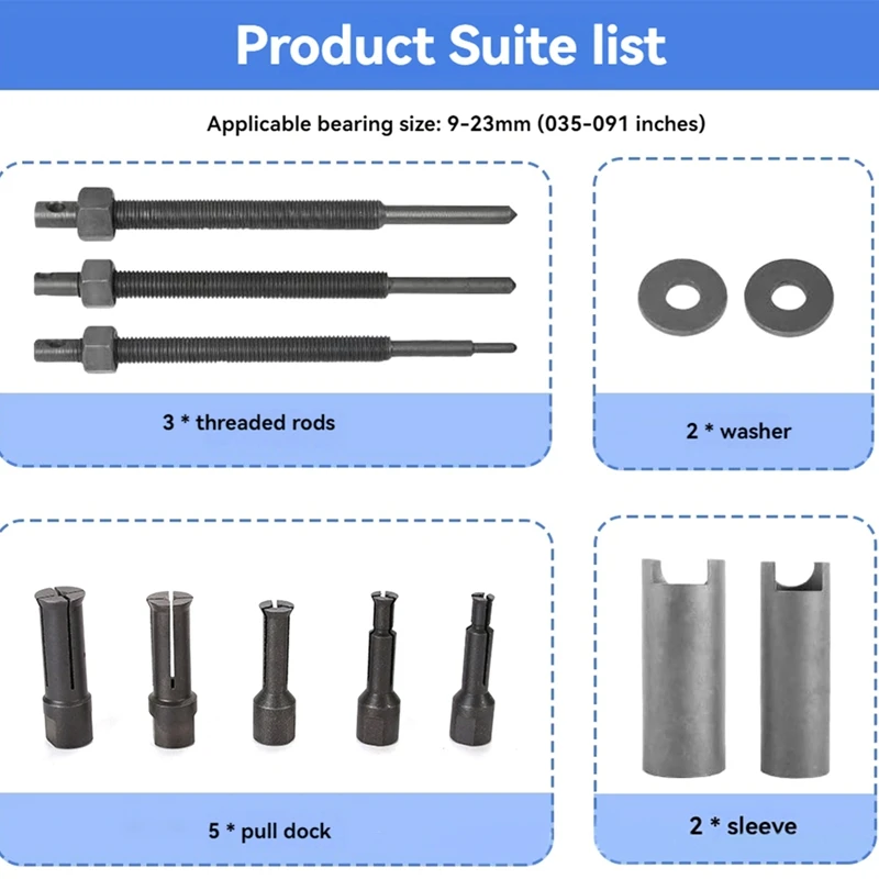 Herramienta de desmontaje de cojinetes de bicicleta, Juego de extracción, Extractor de cojinetes de motocicleta, Kit de herramientas