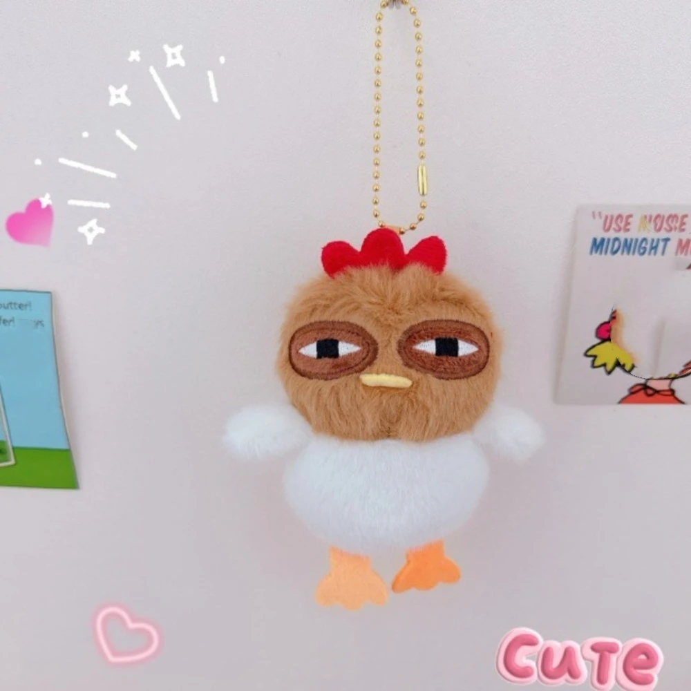 Cartoon Cartoon Plush Chicken Keychain Simulation Soft Hens Key Ring Lovely Creative Egg-laying Animal Key Holder Kids Couple