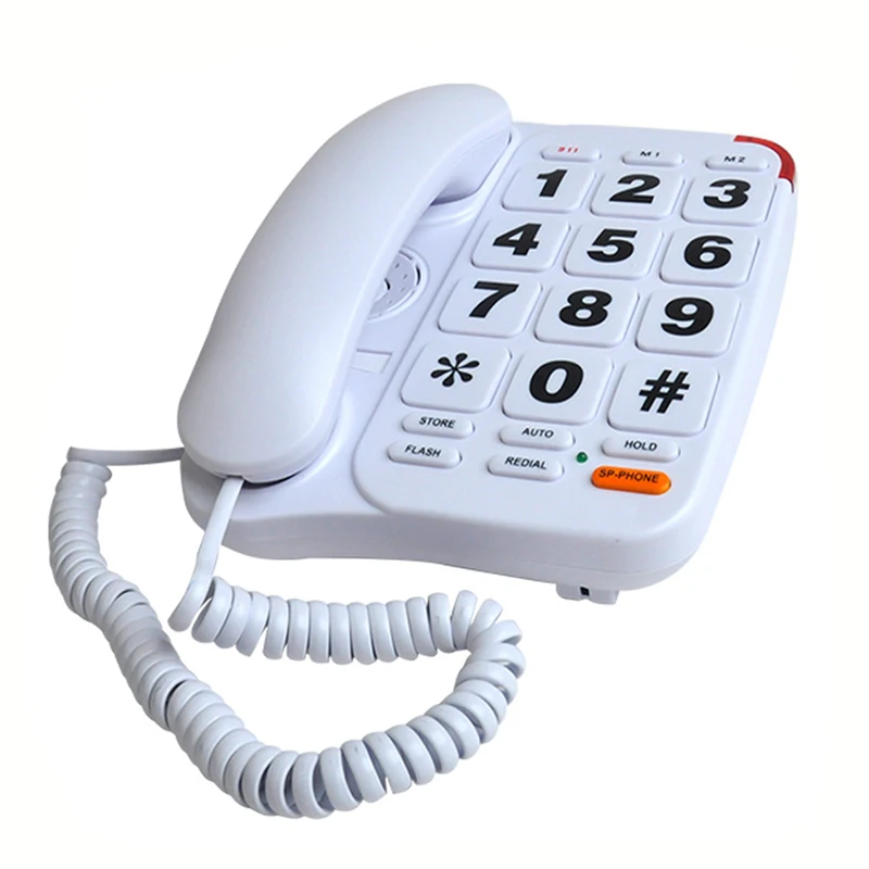 Large Button Corded Phone for Senior, Hands-Free Dial Memory Corded Telephone with Louder Volume, Emergency Home Landline Phone