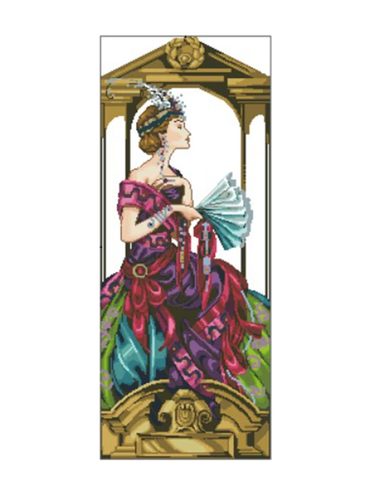 Cross-stitch kit DIY embroidery toolkit Optional printed handwork Crosspoint kit saga Queen of Venice