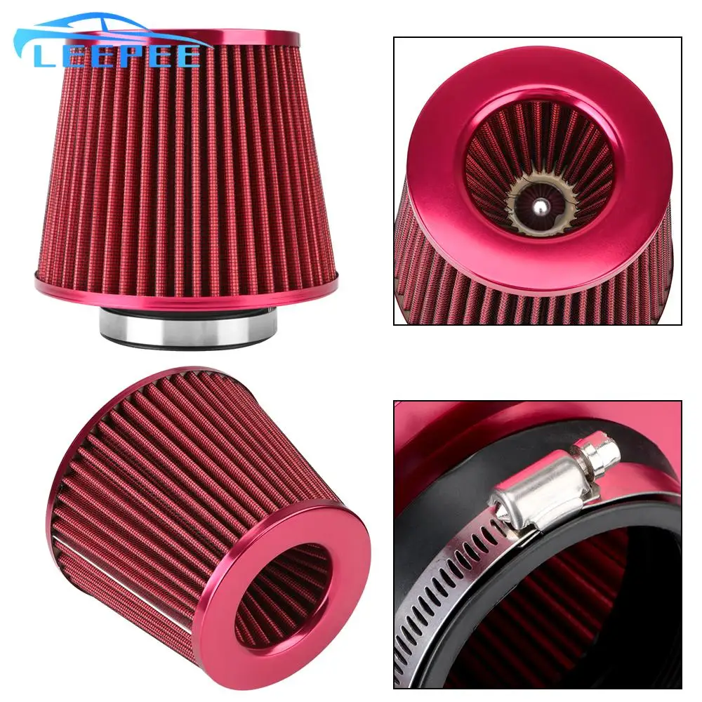 高流量車用のコールドエアフィルター,ユニバーサルスポーツパワーメッシュコーン,カーアクセサリー,76mm, 3インチ