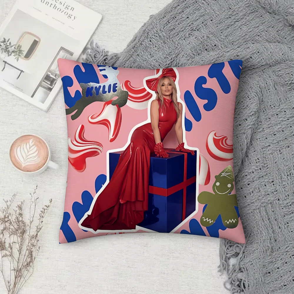 كايلي مينوغ كايلي عيد الميلاد كيس وسادة مربع على الوجهين الطباعة قصيرة أفخم غطاء وسادة أريكة وسادة غرفة نوم