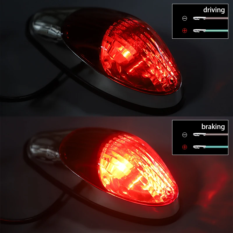 Motorcycle Tail Brake Light For Suzuki Yamaha Honda Shadow 400 750 Chopper Cruisers Red Signal Lamp 6mm 12V Moto Accessories