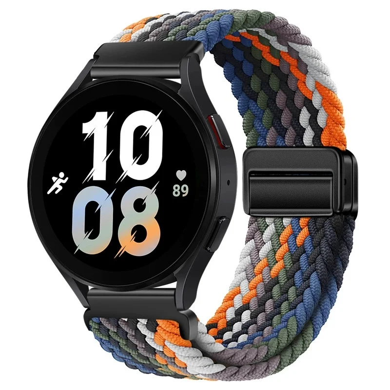 20mm 22mm magnetische armband voor Samsung Galaxy Watch 7/6/Classic/5/4/3 gevlochten lus nylon band voor Huawei Watch 4/3/GT 5 4 band