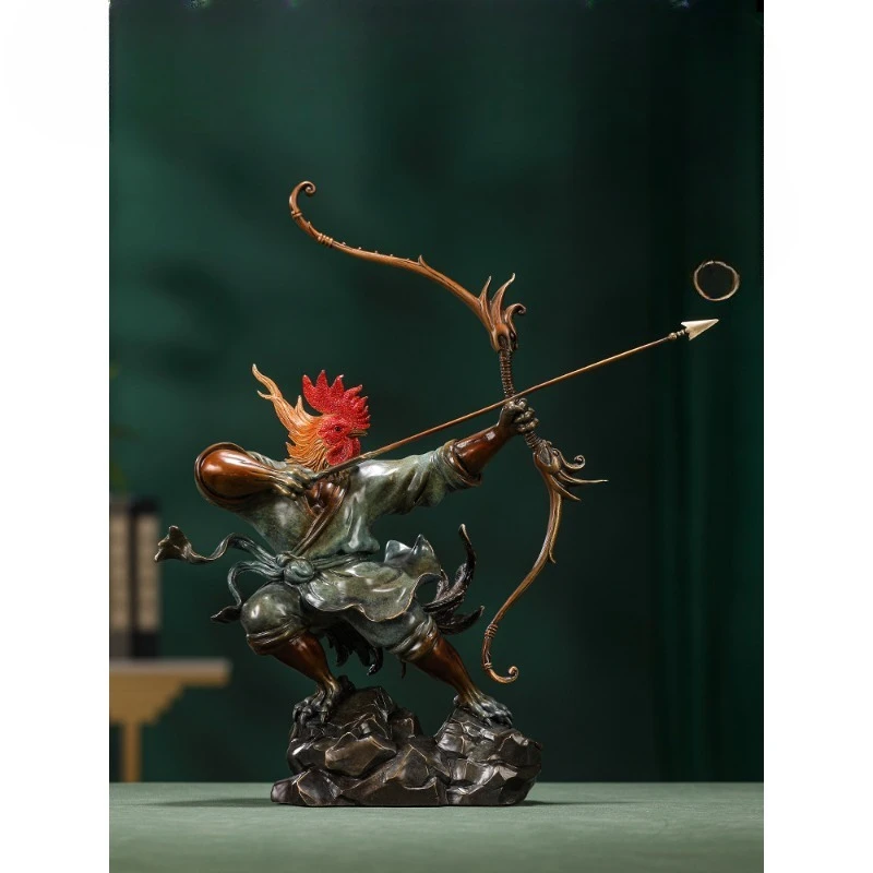 Brass starts construction, good luck rooster ornament, home entrance, living room wine cabinet decoration