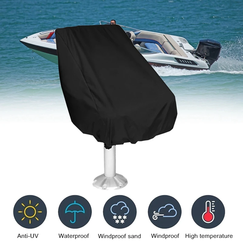 2Pcs 56X61x64cm Boat Seat Cover Waterproof Anti UV Dust Elastic Marine Folding Seat Cover Ship Rotate Chair Table Cover