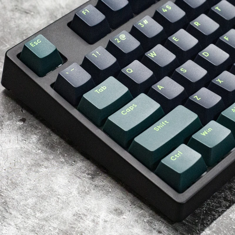 

117 Keycaps PBT English Sonic Black Green Opaque Keycaps OEM Height Suitable for 104//87/75/68 Mechanical Keyboard