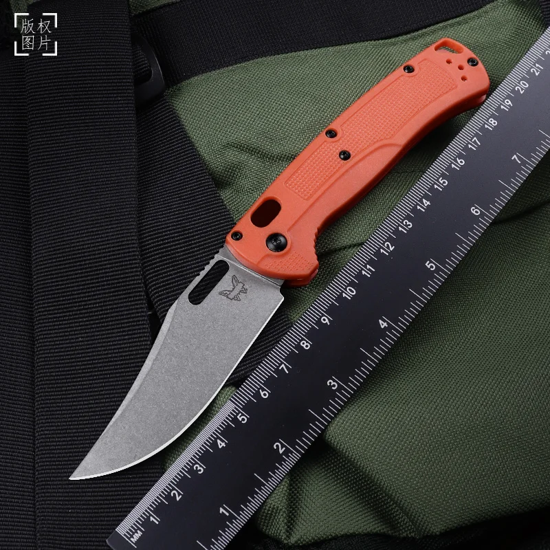 

15535 TAGGEDOUT Folding Blade Knives ORANGE GRIVORY AXIS D2 STEEL EDC Self Defense Pocketknives Outdoor Hunting Jackknife