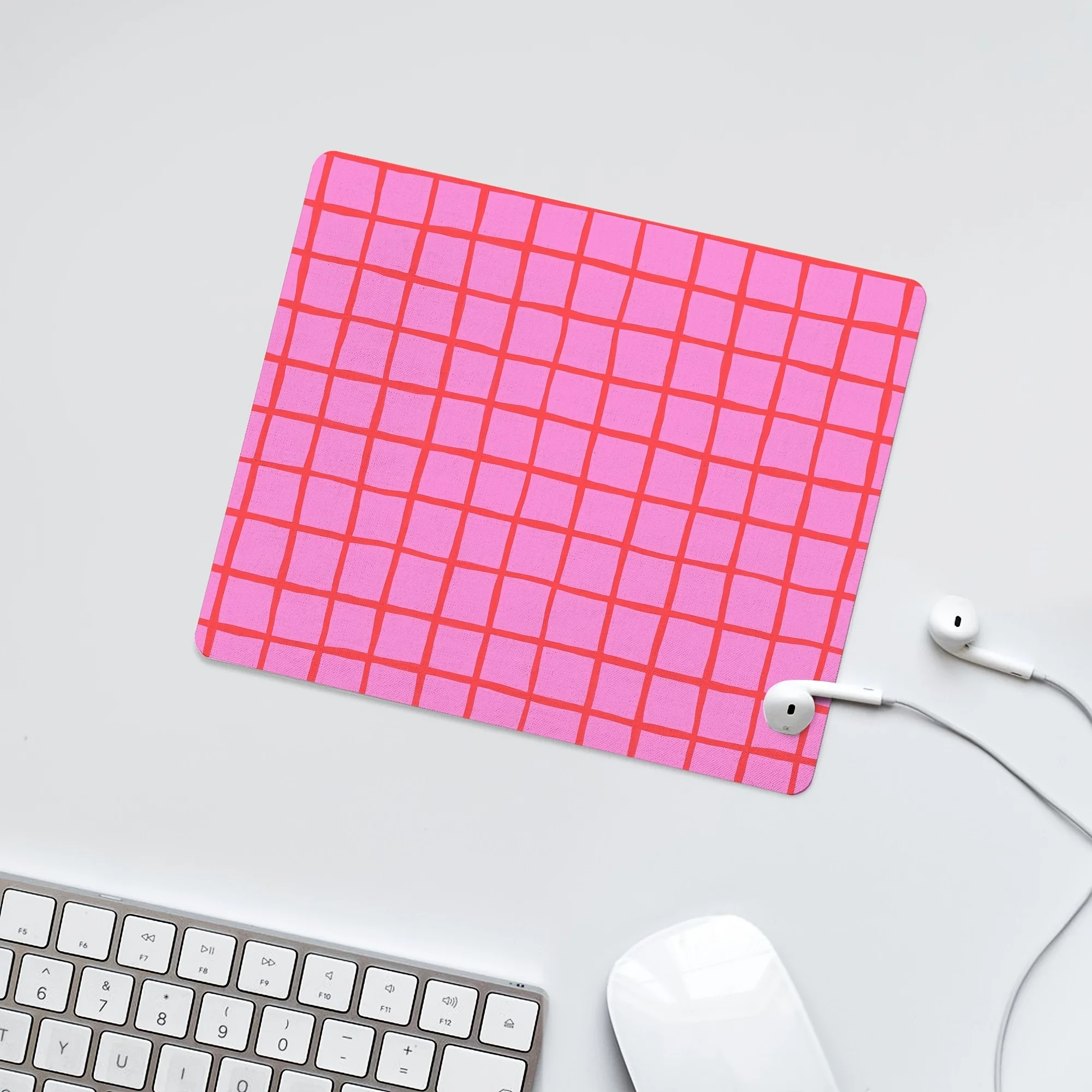 Desk Setup Accessories Aesthetic - Mousepad Estético com Grade Geográfica para