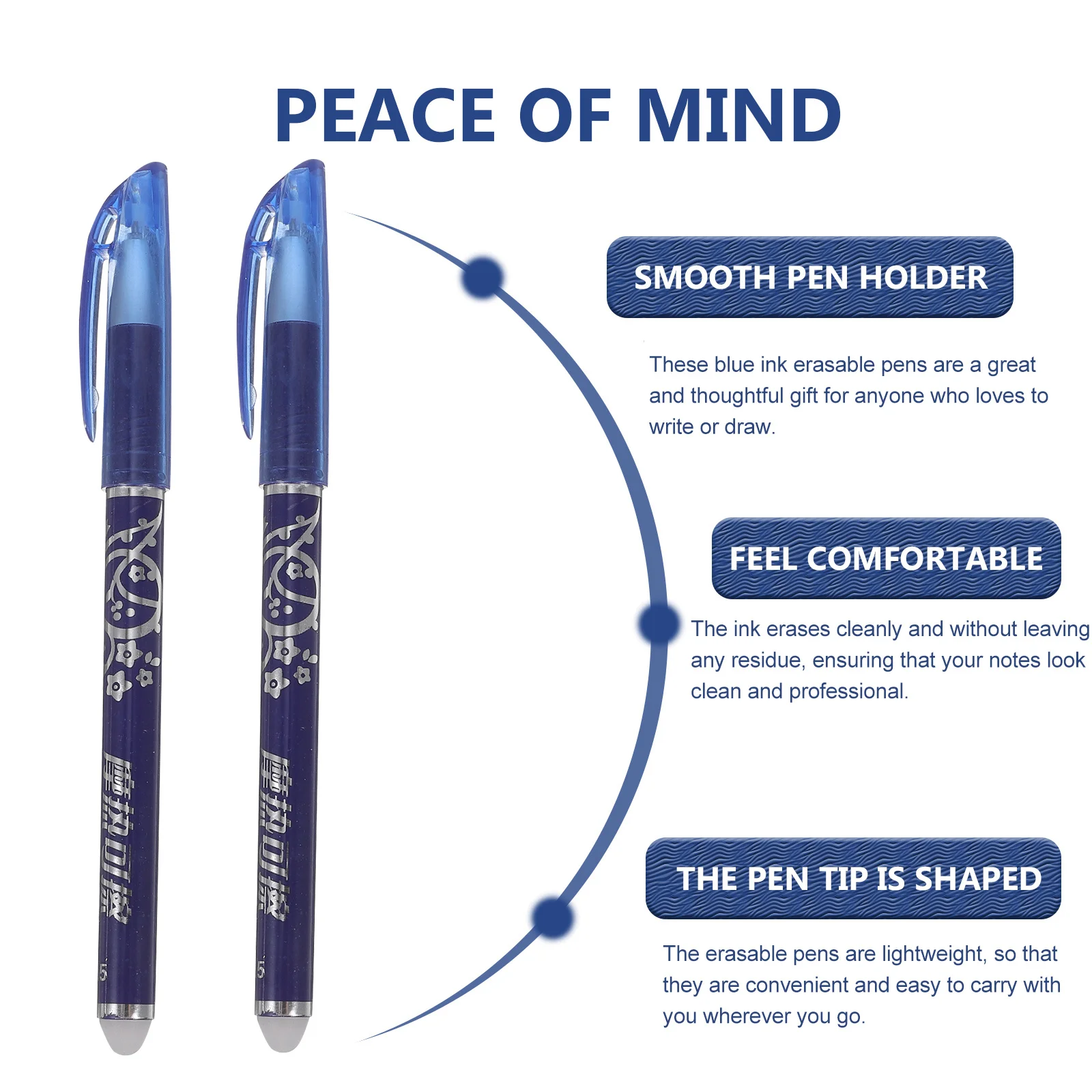 

12pcs Erasable Pens Set 0.5Mm Blue Ink Fine Point Smooth Writing Quick Dry For Note Taking Journal Office Supplies Pens