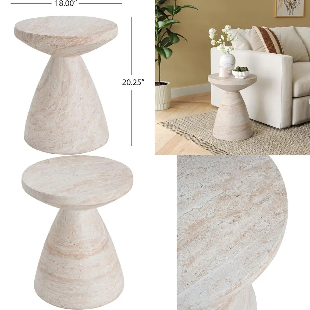 

20.25 Уличный приставной столик, легкий бетонный табурет для сада, балкона и гостиной, травертин